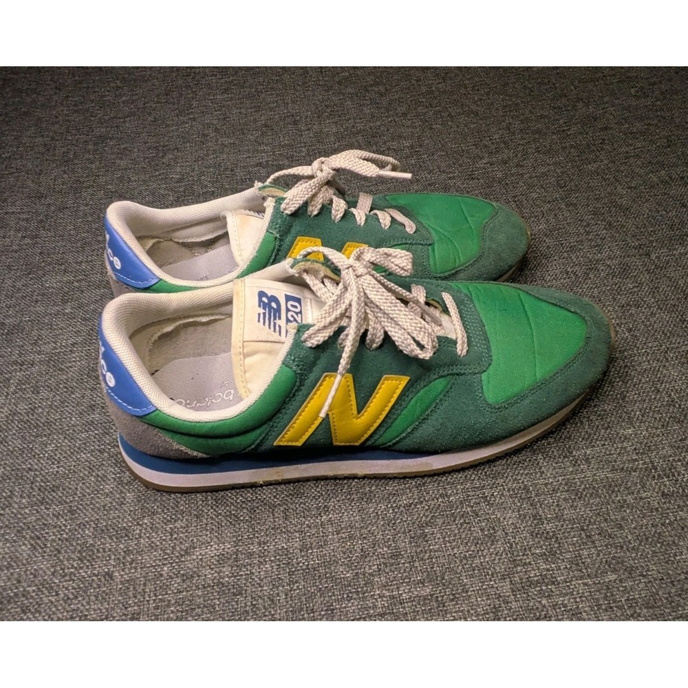 New Balance 420 V2 Sneakers Men's Sz 10 Green Yellow Suede Retro Classic Shoes